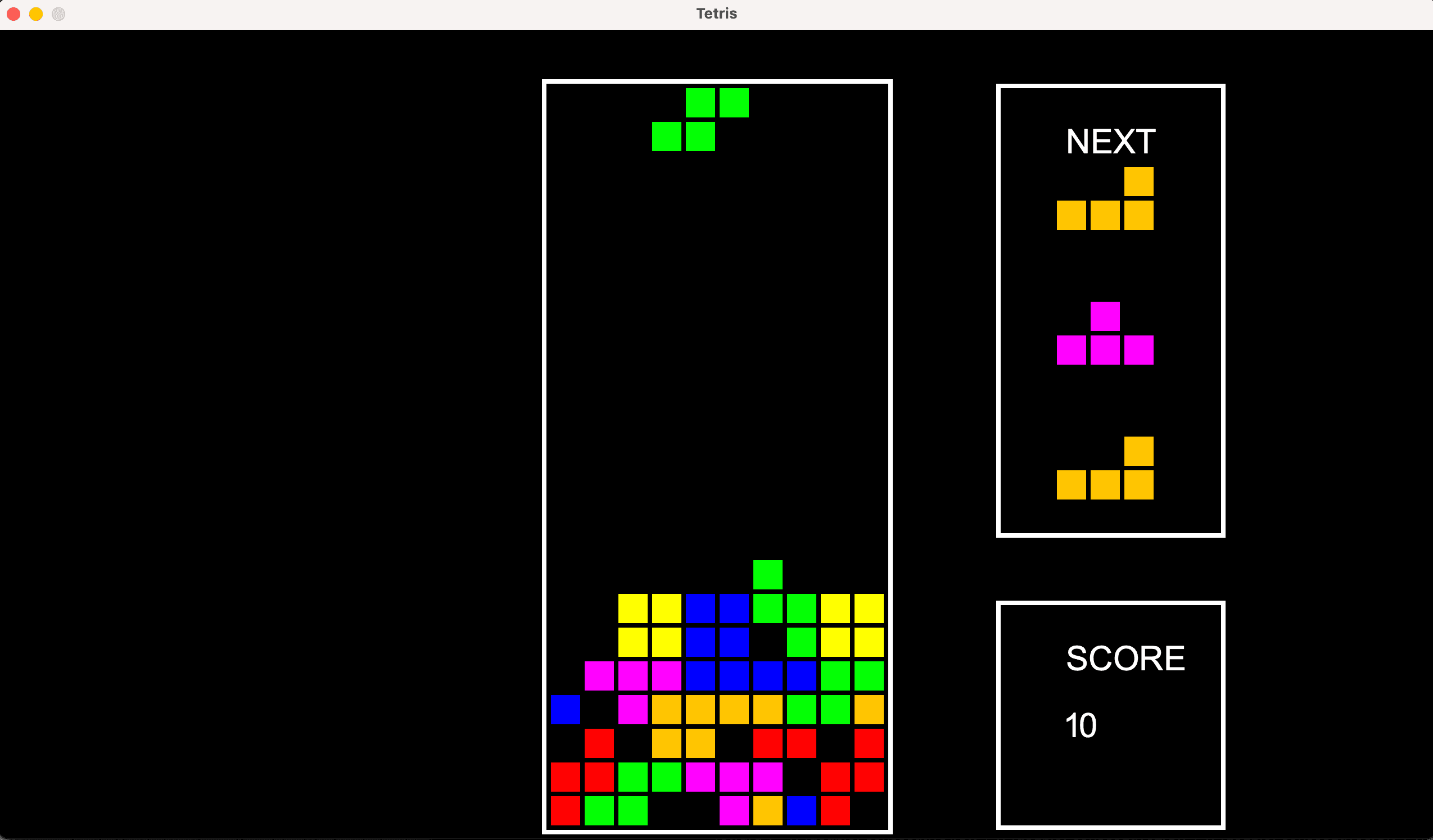 Example gameplay of Tetris bot after several thousand training rounds